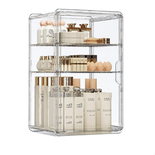 กล่องเก็บของอเนกประสงค์แบบพับได้ 3ชั้น โปร่งใส ตู้เก็บเครื่อ…