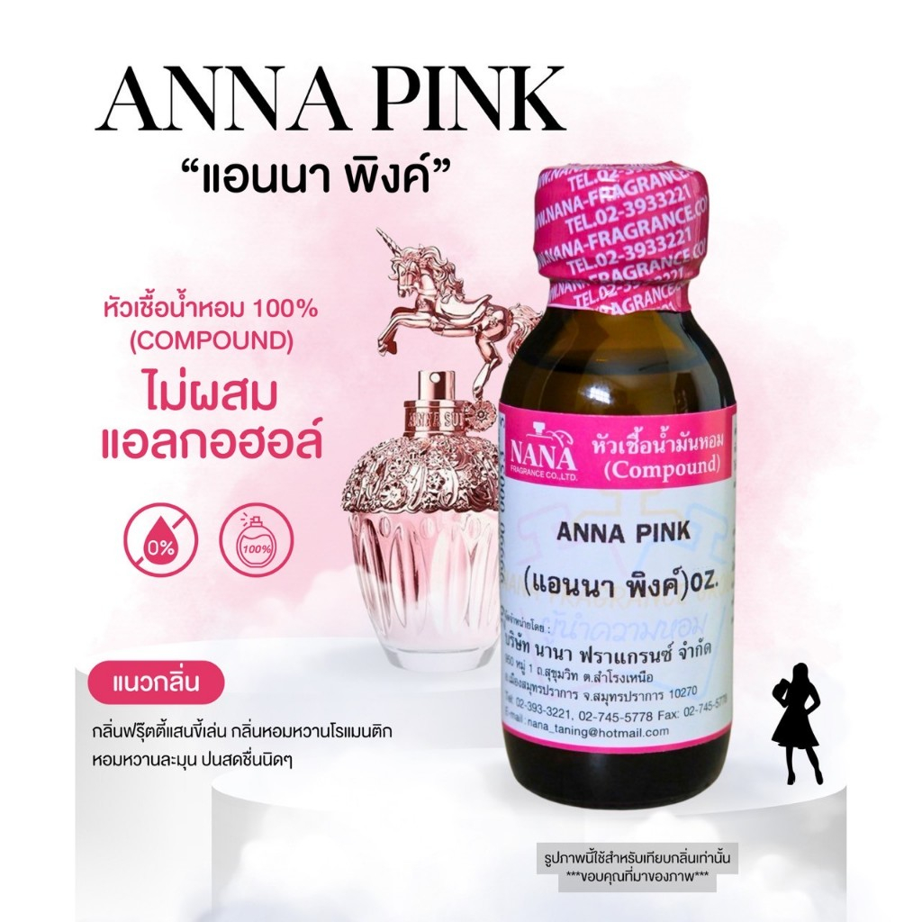 หัวเชื้อน้ำหอม 100% กลิ่นแอนนา พิ้งค์(ANNA PINK)