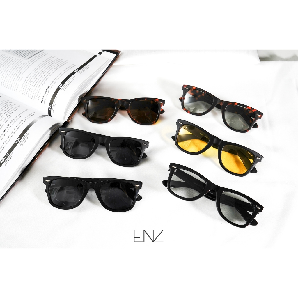 ENVISZO VOYAGER ES4991 แว่นทรง Wayfarer เลนส์ Polarized กันแดด UV100% พร้อมกล่องและผ้าเช็ดแว่น
