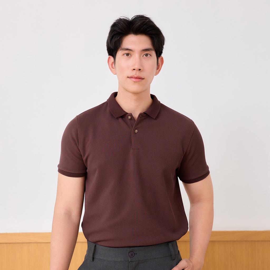 Khaki Bros. - Polo T-Shirt - เสื้อโปโลแขนสั้น ทรง Regular Fit - KM25K034