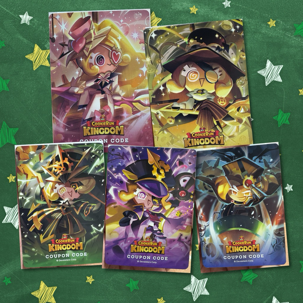 CookieRun การ์ดสะสม 1 ชุด 5 ใบ ( โค้ดใช้แล้ว )