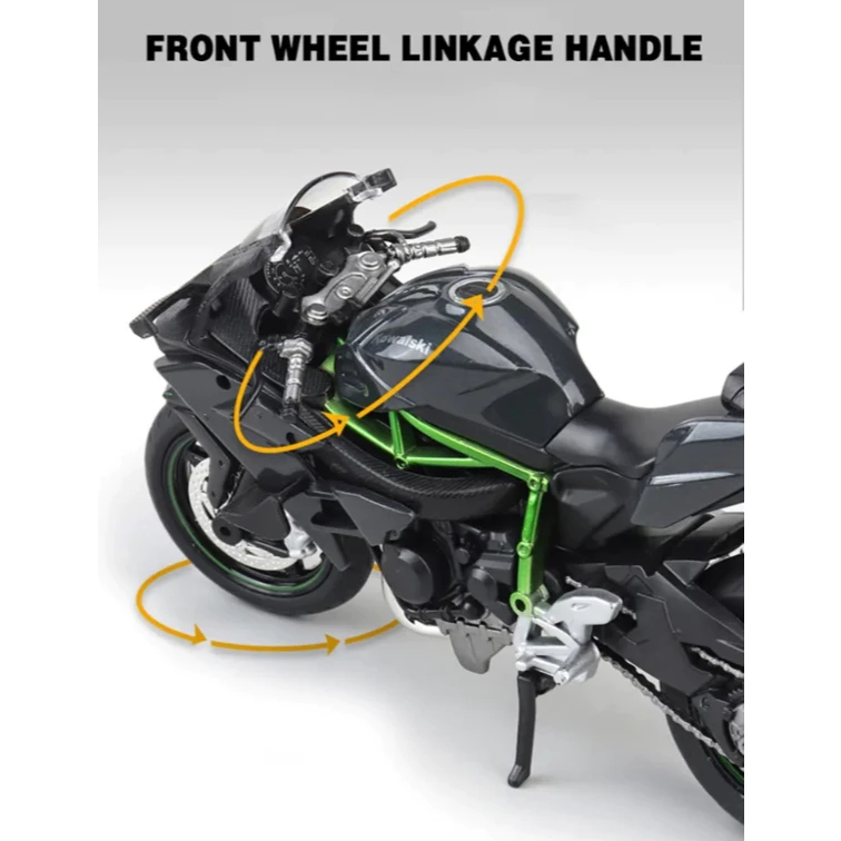 T-ONE 1:10 Kawasaki Ninja H2R รถจักรยานยนต์ Diecast รุ่นรถของเล่นรถคอลเลกชันของขวัญสําหรับเด็ก Boy Gir - รูปที่ 3