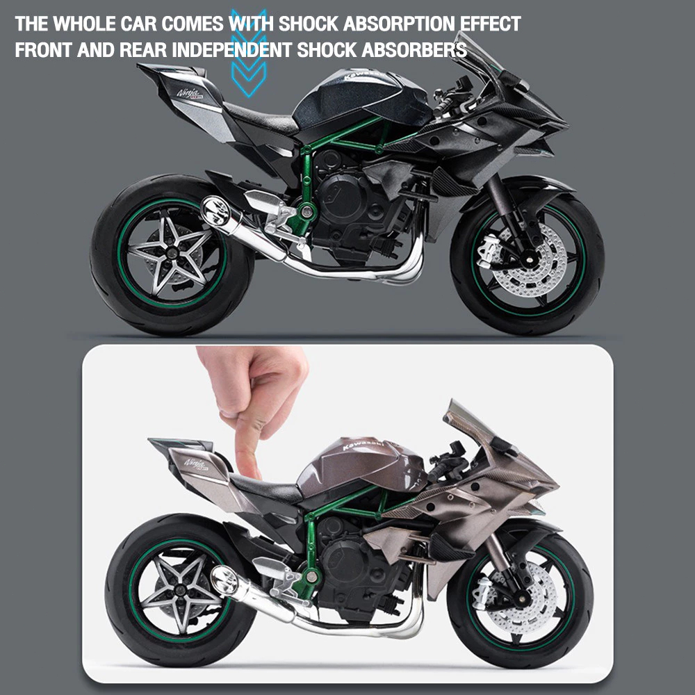 T-ONE 1:10 Kawasaki Ninja H2R รถจักรยานยนต์ Diecast รุ่นรถของเล่นรถคอลเลกชันของขวัญสําหรับเด็ก Boy Gir - รูปที่ 7