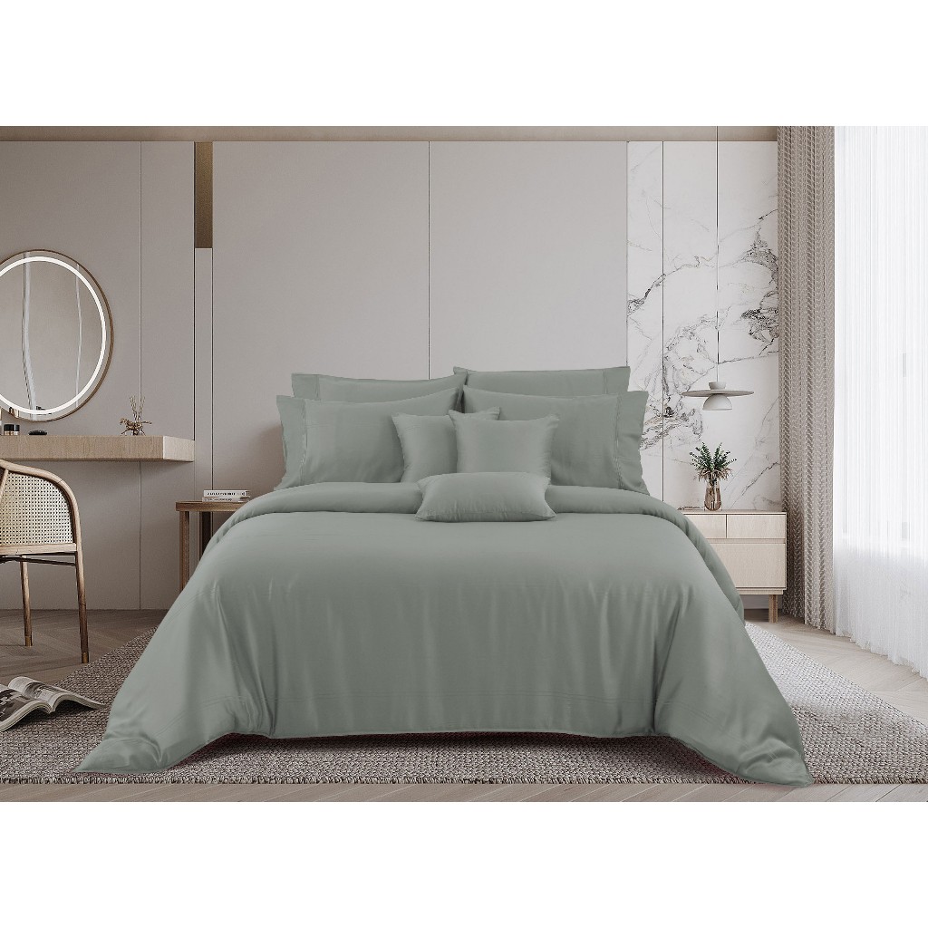 [ราคาโปร] Akemi ผ้าปูที่นอน 6ฟุต 5 ชิ้น Tencel  รุ่น Earnest Dobby 1200 เส้นด้าย