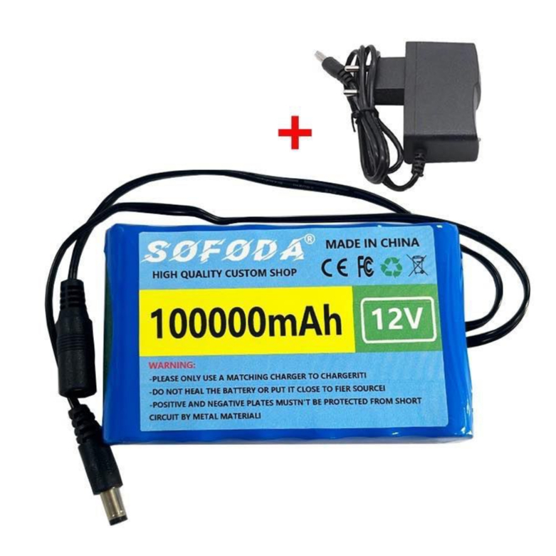 แบตเตอรี่ลิเธียม 12V 30AH/100AH  แบตเตอรี่ 1000W E-bike 12.6V BMS + charger  แบตเตอรี่แท้  แบตเตอรี่