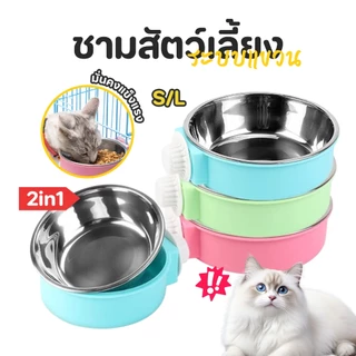PETStar1🥇พร้อมส่ง🥇 ชามอาหารสัตว์เลี้ยงอาหารแมวชามอาหารสุนัขชามอาหารสแตนเลสชามเดียว