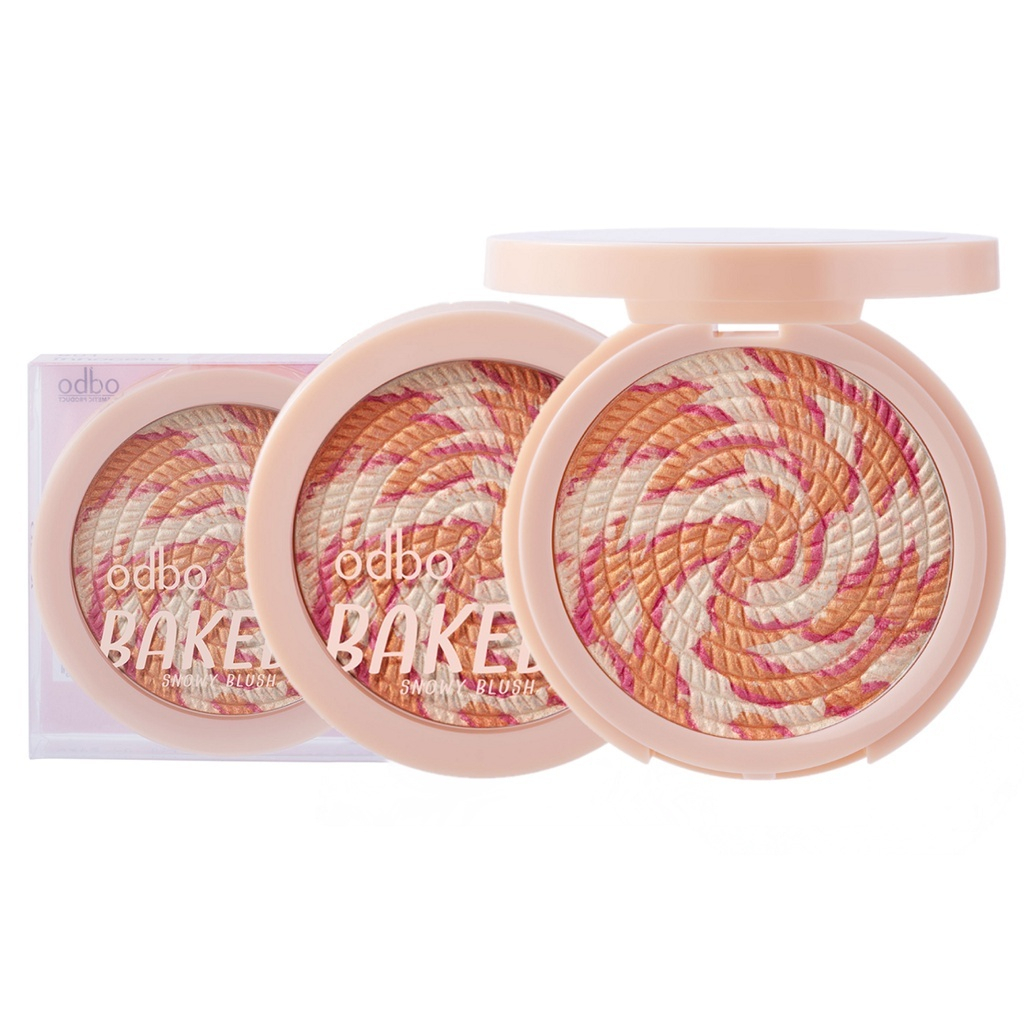 Odbo Baked Snowy Blush #OD1308.โอดีบีโอ เบคท์ สโนวี่ บรัช 7 กรัม