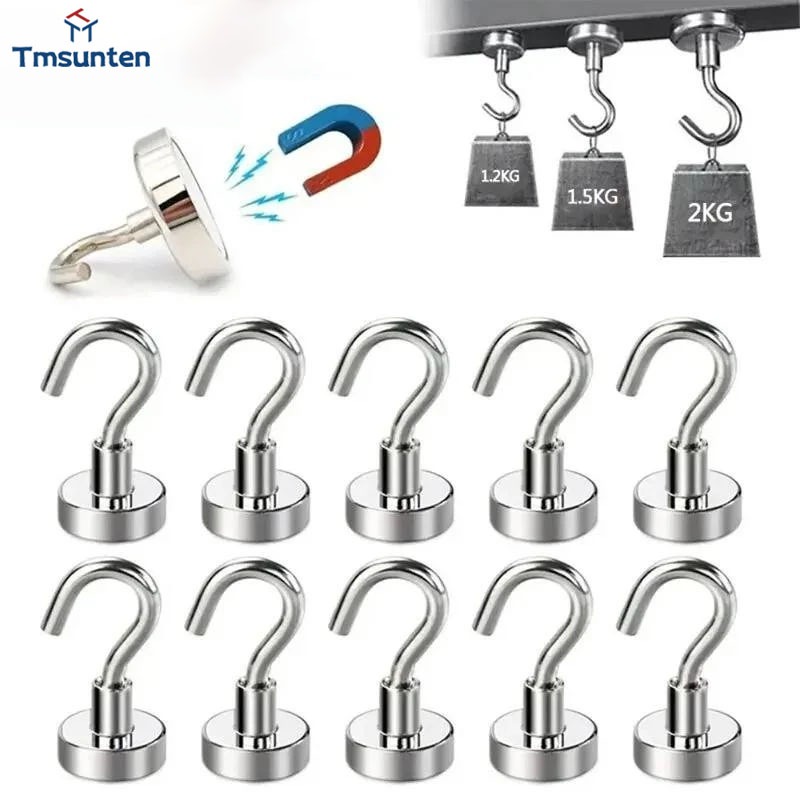 🛒ตะขอแม่เหล็ก 1 ชิ้น แม่เหล็กตะขอ Hook Magnet ตะขอแม่เหล็กทรงพลัง ตะขอเกี่ยว ตะขอแขวนของ แม่เหล็กแรงดึงดูดสูง Tmsunten