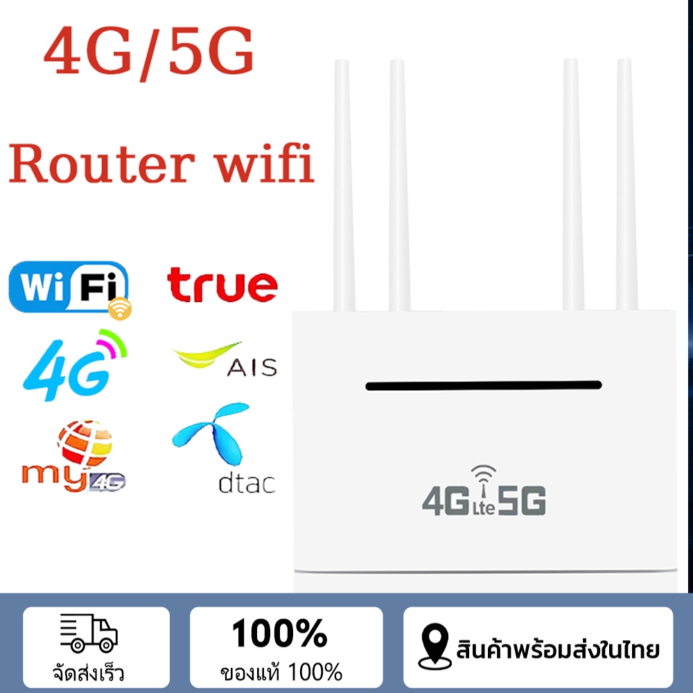 【จัดส่งด่วน】เร้าเตอร์ใส่ซิม เราเตอร์ 4G/5G Router wifi 300 Mbps 2.4Ghz ใช้ได้กับซิมทุกเครือข่าย เสียบใช้เลย ไม่ติดตั้ง