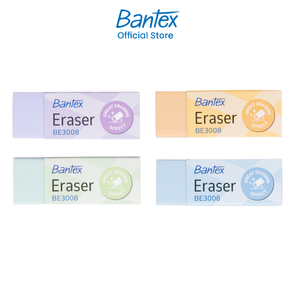 Bantex ยางลบ ยางลบดินสอ สีมินิมอล มี 2 ขนาด ลบสะอาด ฝุ่นน้อย ไม่ทิ้งคราบ Eraser