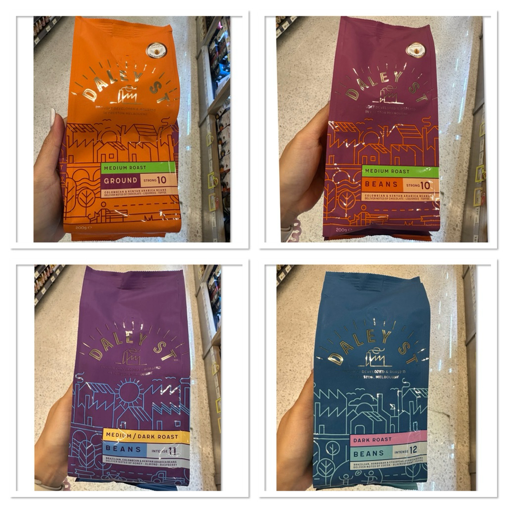 Coles Daley ST Medium Roast Beans Coffee 200 G โคลส์ เมล็ดกาแฟคั่ว / Dark Roast / Roast Ground