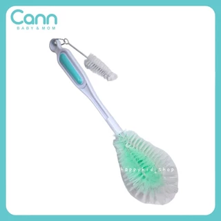 **แปรงหัวมะเฟือง** CANN baby&mom แปรงล้างขวดนม ด้ามตรงไนล่อนหนา พร้อมที่ล้างจุกนม