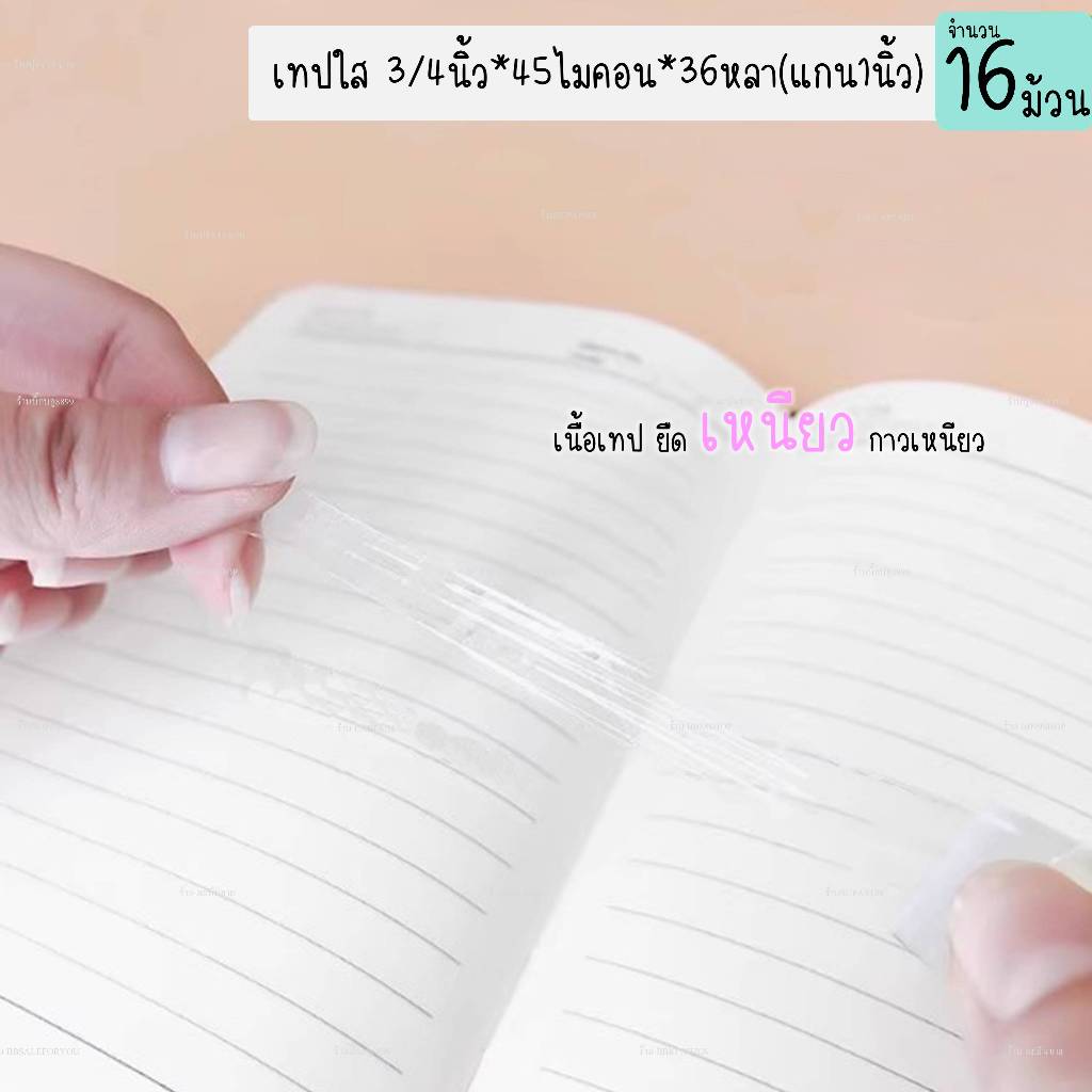 เทปใส 3/4นิ้ว*45ไมคอน*36หลา(แกน1นิ้ว) เทปสำนักงาน สก๊อตเทป เทปใสแกนเล็ก1นิ้ว (16ม้วน) ราคา ถูกที่สุด ดีลบีเคเค แกลเลอรีภาพที่ 6