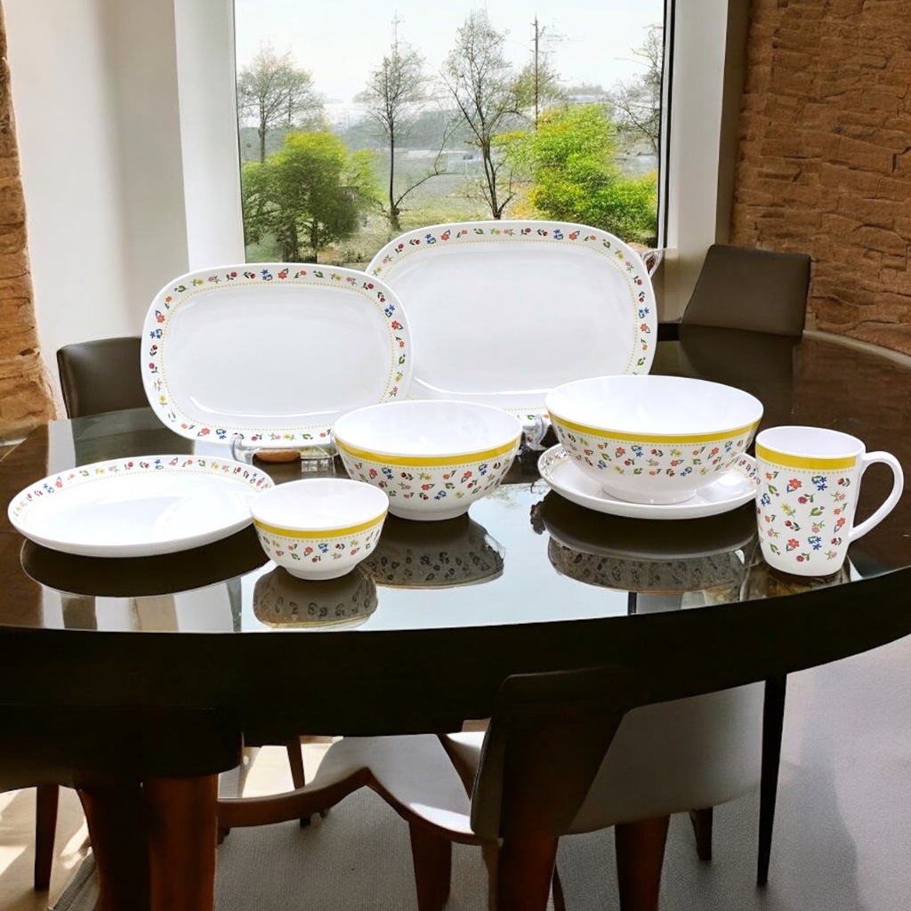 จานชามเมลามีน ลาย Amber Bloom แบรนด์ Srithai Superware