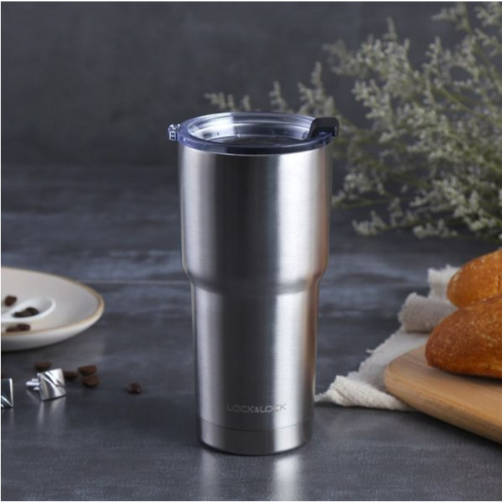 LocknLock แก้วน้ำเก็บความร้อน-เย็น Swing Tumbler 880 ml. รุ่น LHC4138SLV สีเงิน