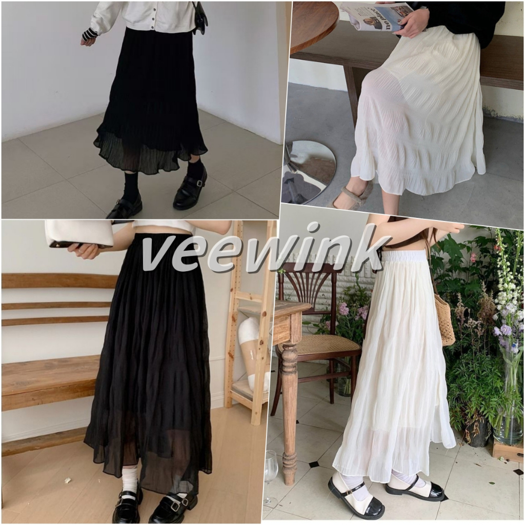 Veewink พร้อมส่งจากกทม กระโปรงยาว กระโปรงลูกไม้ยาวปานกลางสไตล์หรูหรา ใส่แล้วพริ้ว หุ่นไหนก็ใส่สวย ชุดสวยๆ