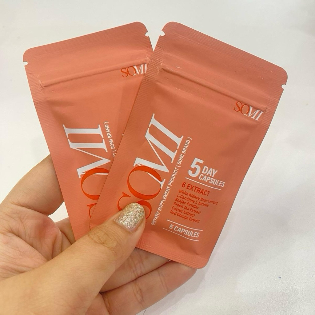 ( 1 ซอง ) โซมี่ SOMI SLIN X TWO แบบเม็ด 1 ซอง 5 แคปซูน [ แพ็คเกจใหม่ล่าสุด ]