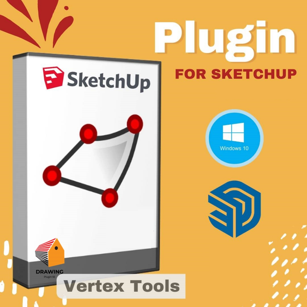 New! Vertex Tools 2 v2.0.12 (ปลั๊กอินเครื่องมือจัดการ “จุดยอด”) Plugin for Sketchup 2023-2025