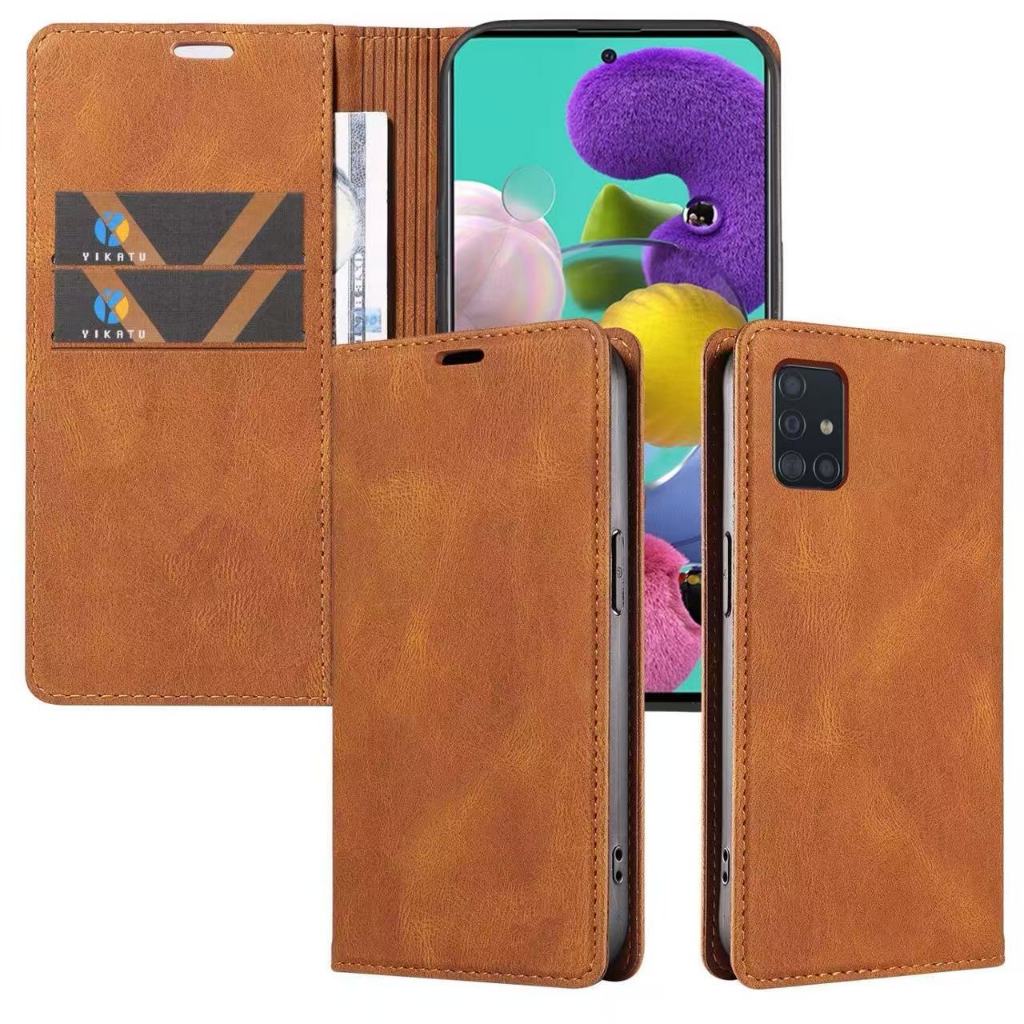 เคสฝาพับหนัง สำหรับ Samsung  A51 A71 A31 A7 2018 A21S A11 M11 ส่บัตร ตั้งได้