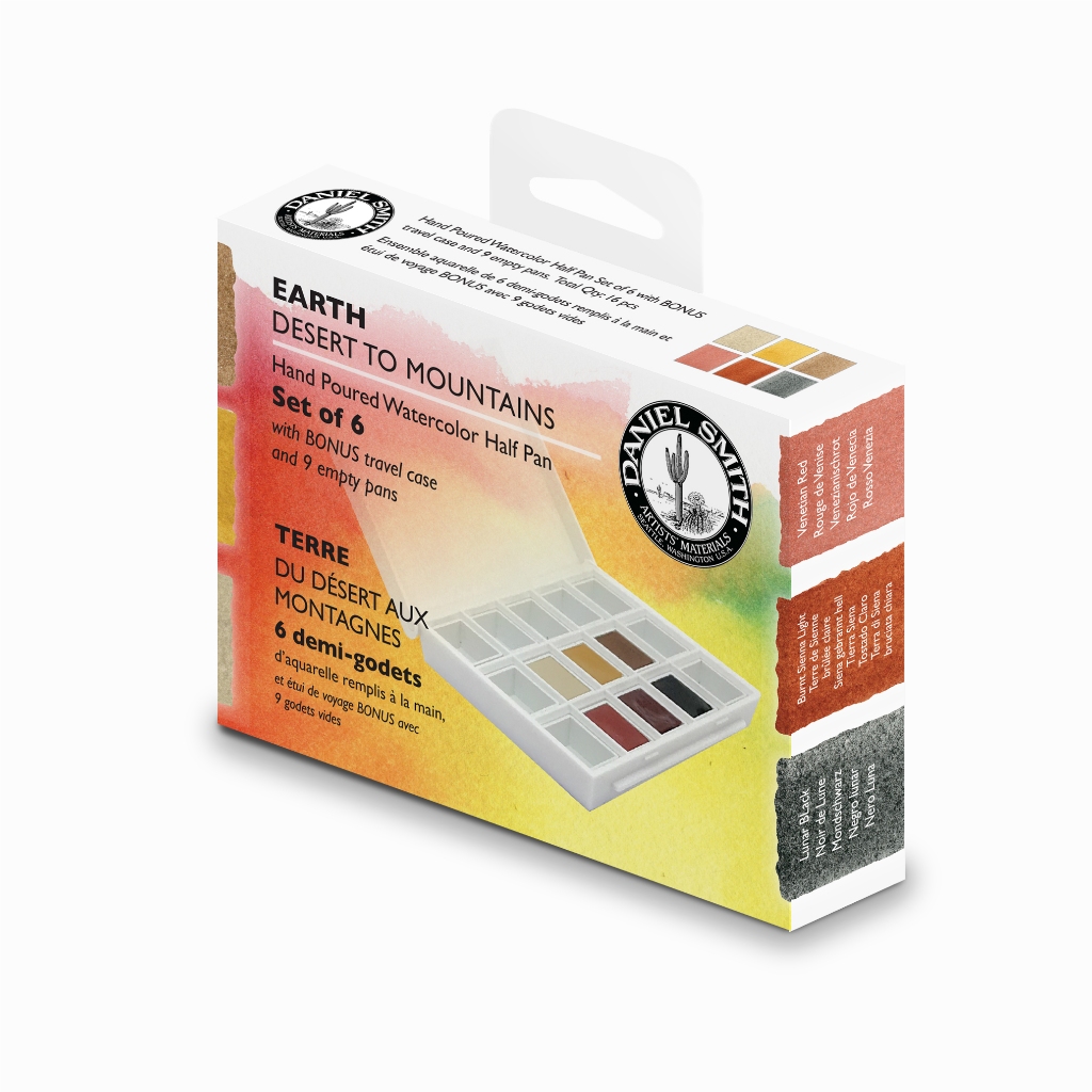Daniel Smith Watercolor Half Pan Set Earth (W285650002) / เซ็ตสีน้ำแบบ Half Pan โทนสีน้ำตาลพร้อมตลับ แบรนด์ Daniel Smith