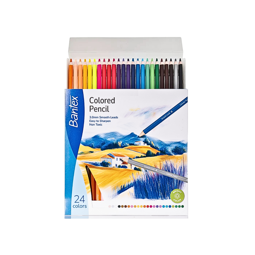 Bantex ดินสอสีไม้ 12 / 24 / 36 สีไม้ สำหรับงานศิลปะ สีคมชัด สวยสมจริง Color Pencil