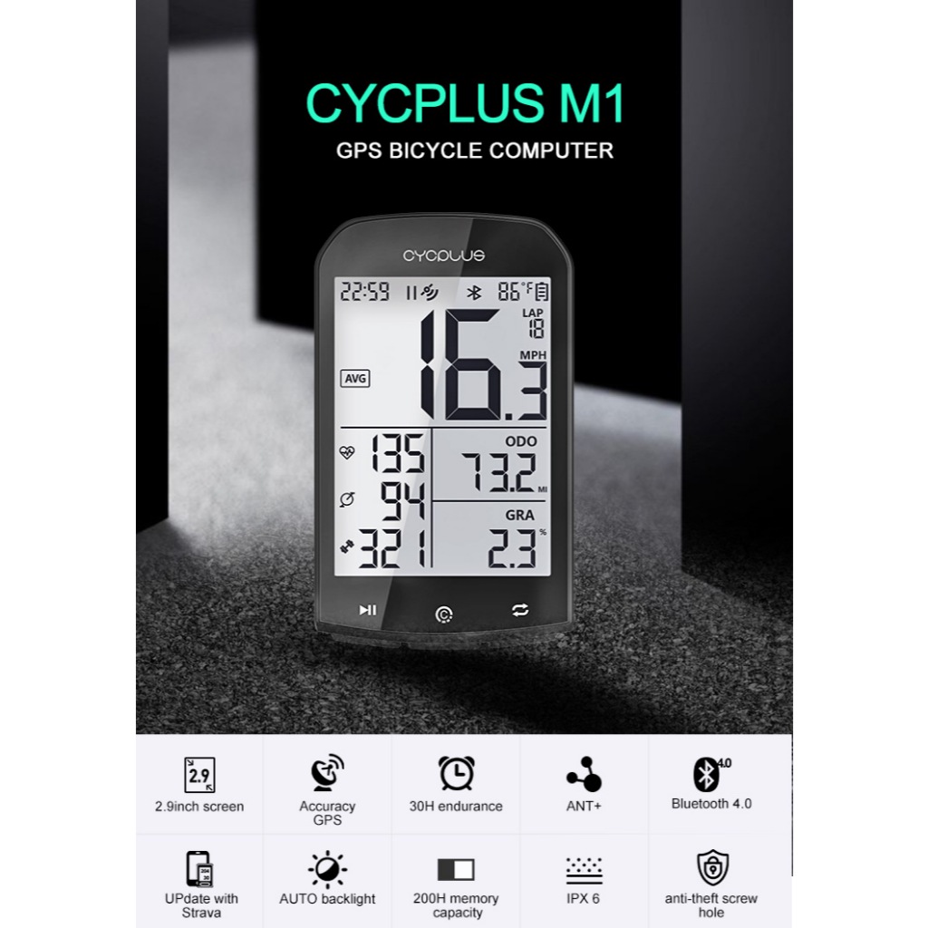 🌟 ไมล์ CYCPLUS 𝗠𝟭 𝗚𝗣𝗦 【พร้อมเคสซิลิโคน】