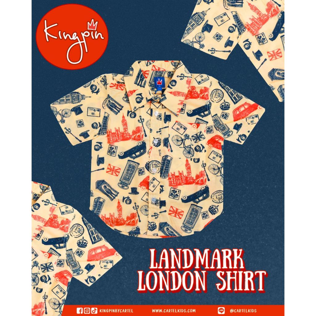 KINGPIN เสื้อเชิ้ตเด็กผู้ชาย Landmark Lodon Shirt Cartelkids