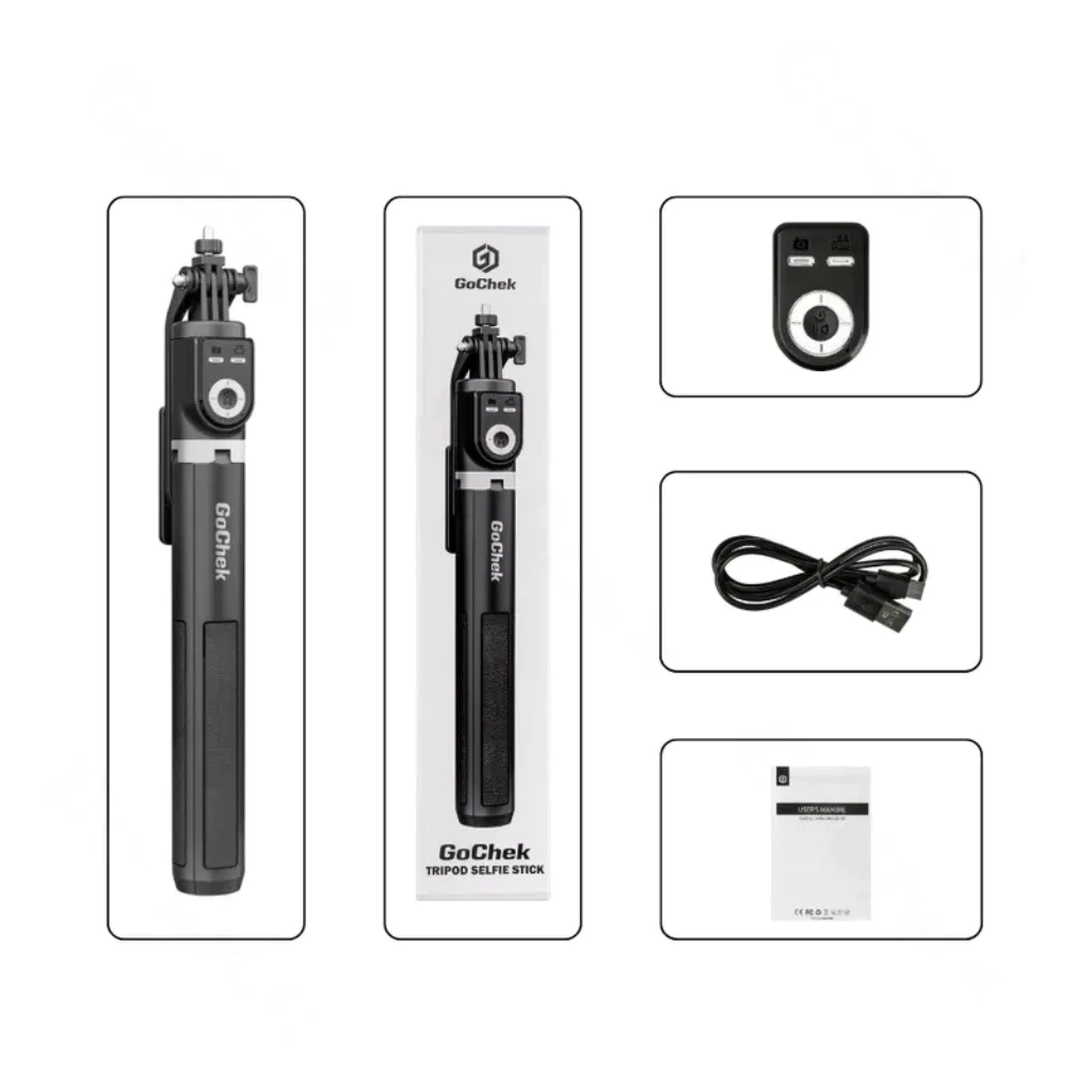 ไม้เซลฟี่ tripod/ขาตั้งกล้องโทรศัพท์บลูทูธ Gochek SS100 สำหรับถ่ายรูป/วิดีโอ อเนกประสงค์ อุปกรณ์เสริมสำหรับการเซลฟี่ thumbnail 7