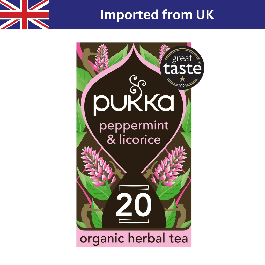 Pukka Peppermint & Licorice Organic Fair Herbal Tea (20 Bags / 30g) ชาอังกฤษ ชาซอง ชาออร์แกนิก