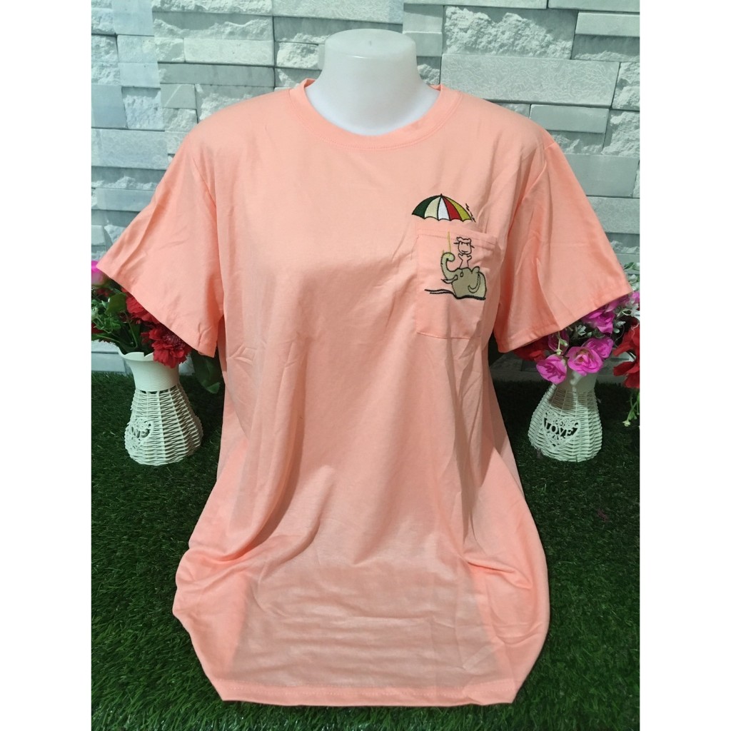 เสื้อยืดผู้หญิง อกฟรีไซร์46-50นิ้ว สาวอวบ  เสื้อผ้าแฟชั่น คอกลม รุ่น2512