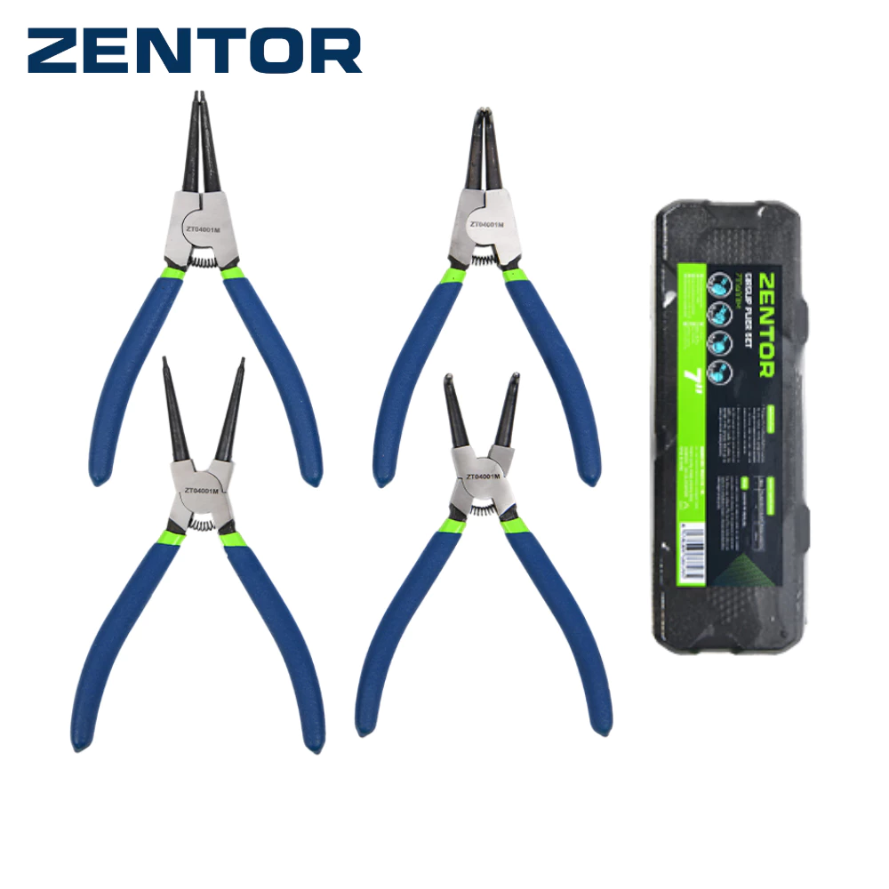 Zentor ชุดคีมถ่างแหวน คีมถ่างแหวน 4 ชิ้น แบบตรง งอ ถ่างเข้าออก พร้อมกล่องจัดเก็บ ใช้แรงน้อย Circlip Plier Set