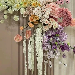 110cm ดอกไม้ปลอม,ดอกผักโขม ดอกไม้ประดิษฐ์ประดับฉากงานแต่ง
