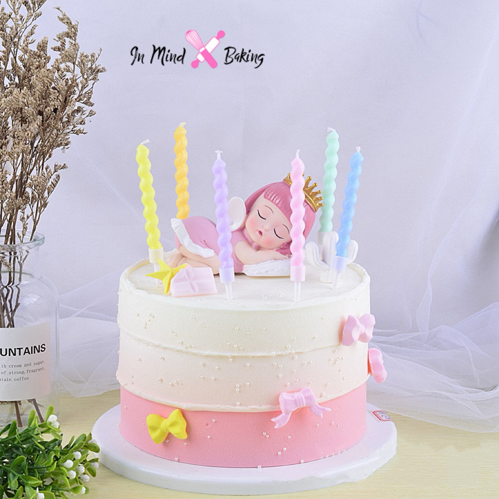 (พร้อมส่ง)เทียนวันเกิด เทียนเกลียวพาสเทลสั้น เทียนวันเกิดเกลียวสั้น