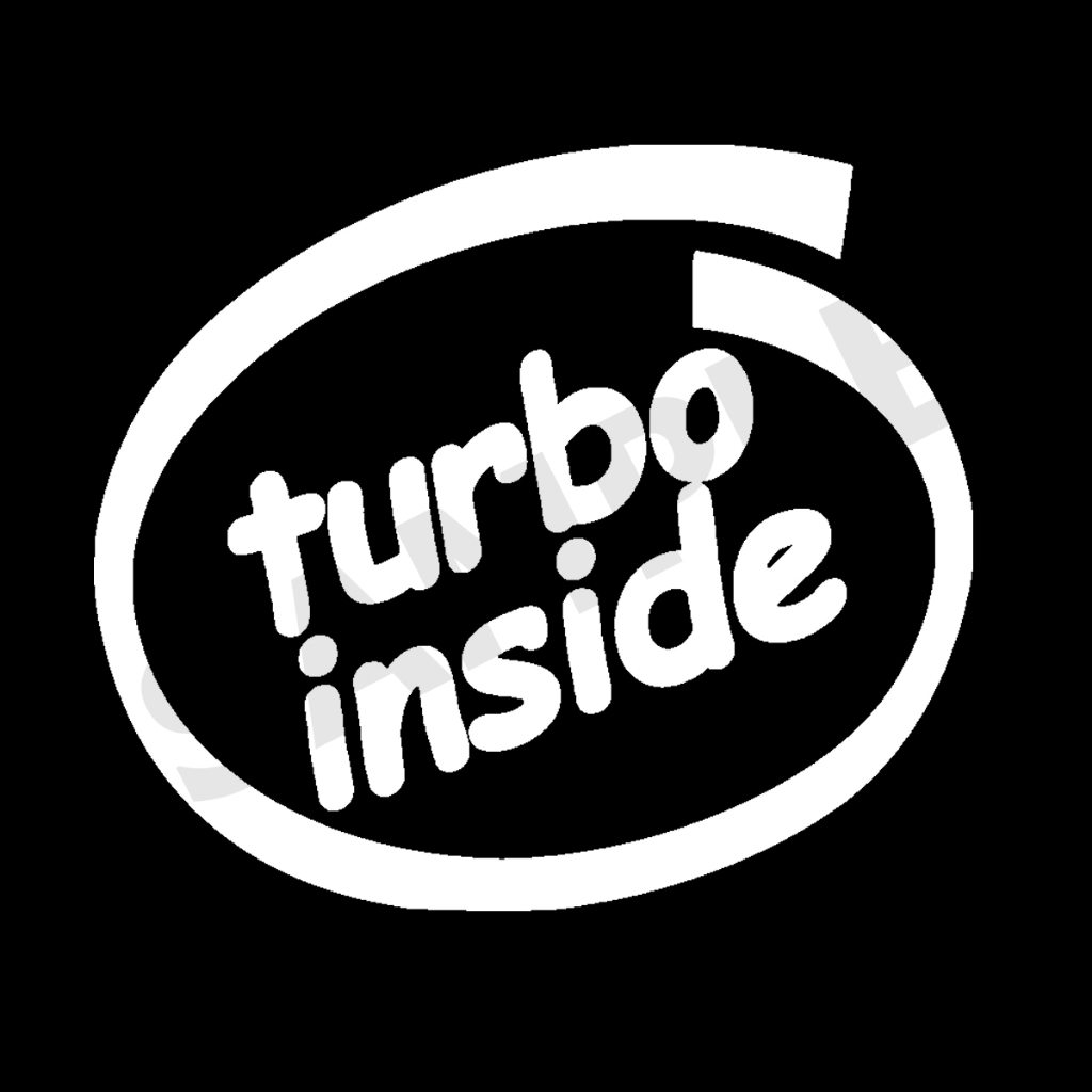 สติ๊กเกอร์ ติดรถยนต์ Turbo inside งานตัดประกอบ ตกแต่ง รถ
