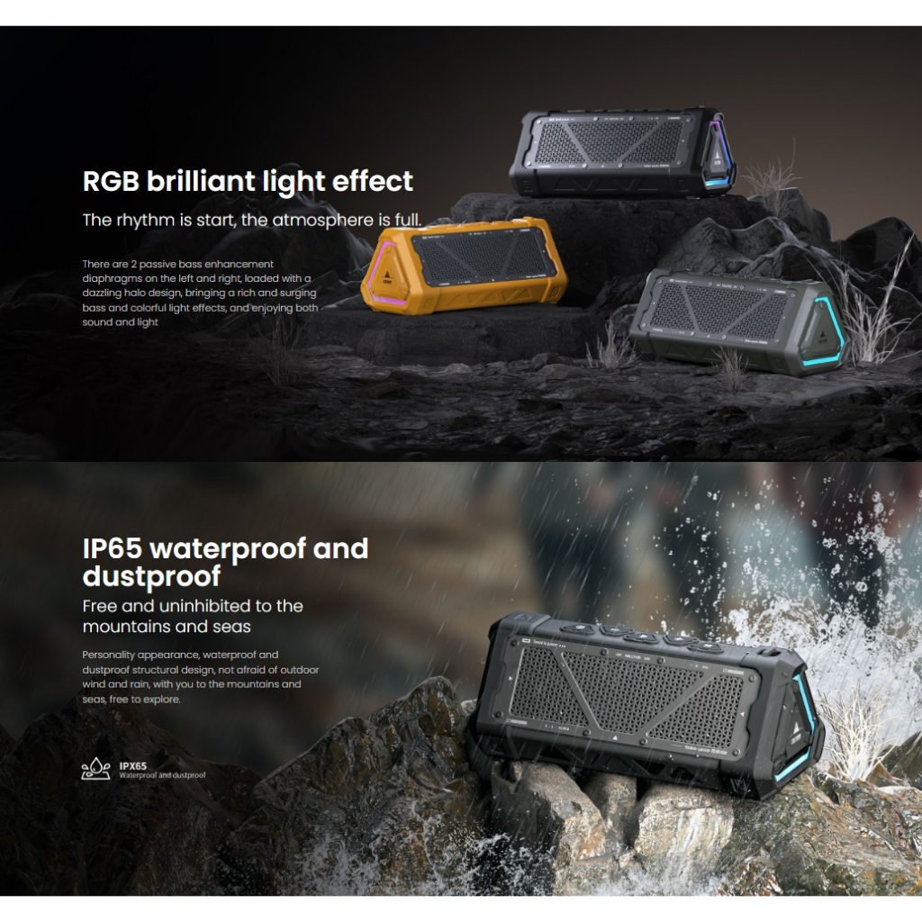MLOVE ลำโพงบลูทูธพกพา รุ่น P3 | เสียงชัดคุณภาพ Bluetooth Codec AAC กันน้ำ IPX65 ประกันศูนย์ไทย 1ปี