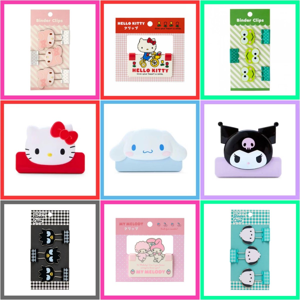 💜 แท้ 100% คลิปหนีบกระดาษ Sanrio binder clip 💙 คลิป Sanrio paper clip คลิปหนีบเข็มขัด Kitty Kuromi ค