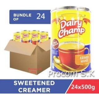 ครีมเทียมข้นหวานมาเลย์ Dairy Champ ขนาด 24 กระป๋อง 500g