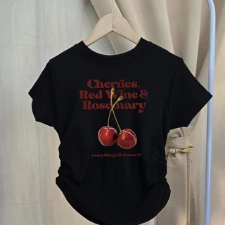 เสื้อยืดเเขนสั้นผู้หญิง เสื้อครอปพิมพ์ลาย สายหวาน ใส่เเล้วดูผอม ใส่สบาย เเมทช์ง่ายป #2325