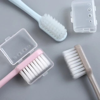 แปรงสีฟัน สไตล์ญี่ปุ่น ขนแปรงนิ่ม พร้อมฝาปิดหัวแปรง แพ๊ค 4 ชิ้น