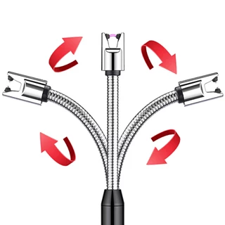 ไฟแช็ค ที่จุดไฟ เตาพกพา หัวฟูแฟชั่น แบบไฟฟ้า ชาร์จ USB