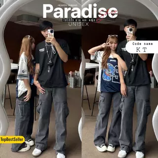 Paradise - Cargo all color | กางเกงคาโก้ ทรงกระบอก สีเฟด - สีพื้น - สีฟอก | ใส่ได้ทั้ง ผู้ชาย และ ผู้หญิง | Unisex