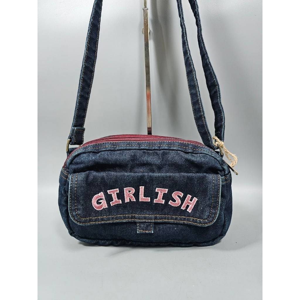 AEIOU No.287 Girlish กระเป๋ายีนส์ สะพายข้าง รุ่น Fold สินค้าลิขสิทธิ์แท้ (กว้าง9.5นิ้ว สูง6.5นิ้ว) - รูปที่ 3