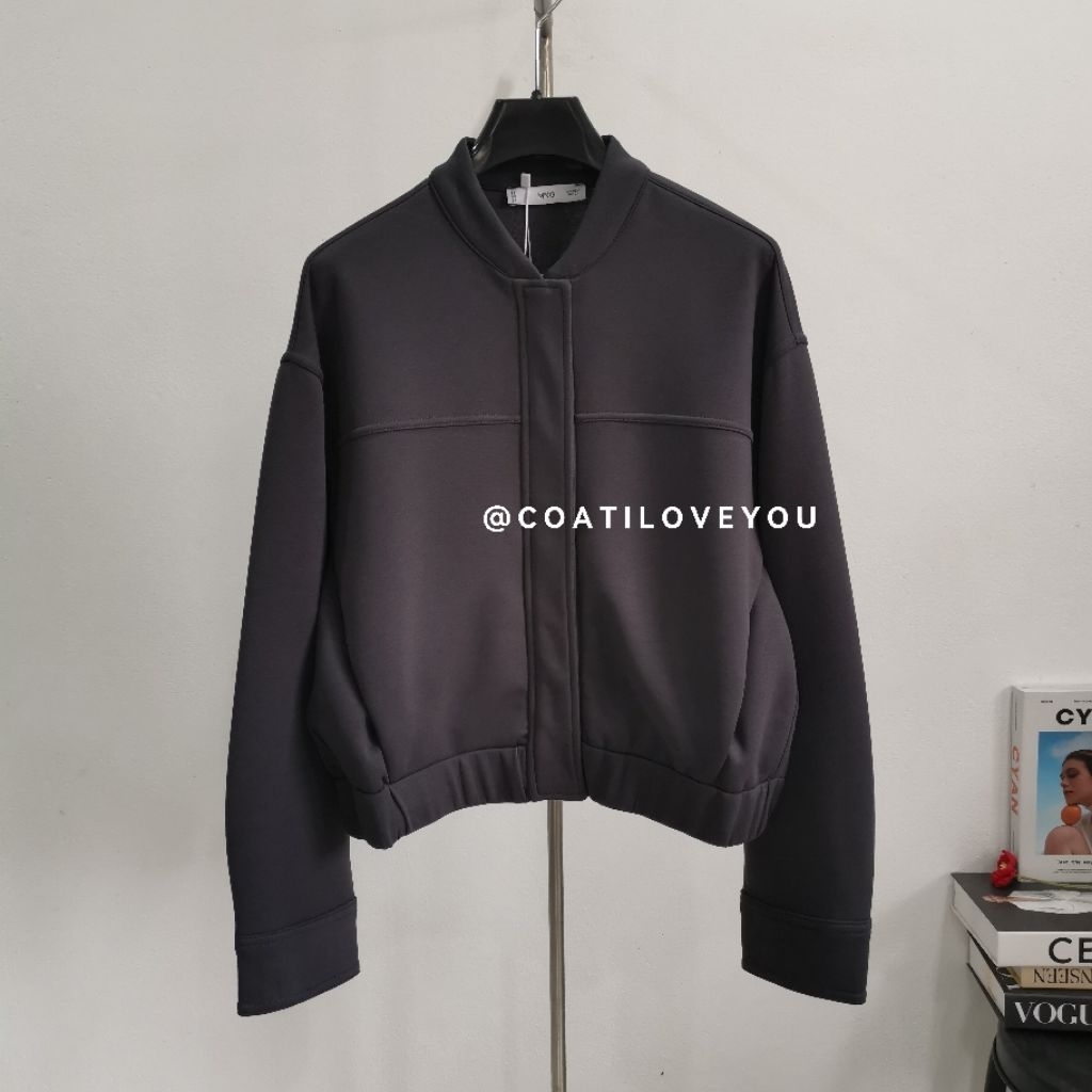 Mango​ Bomber​ Jacket​ with​ embroidered seams
