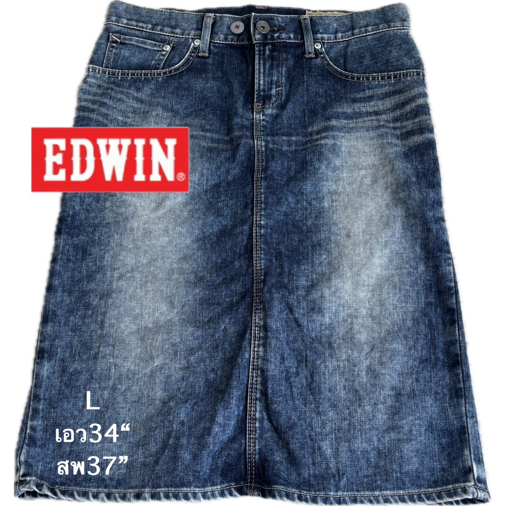 G11 กป มือสอง กระโปรงยีนส์ Edwin 503 Blue Trip    ■ EDWIN 503 กระโปรงยีนส์ L