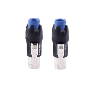 สเปคคอนลำโพงตัวผู้ แถบสี SPEAKON NL4FC NEUTRIK 4 PIN. หัวเหล็ก สวยงาม แข็งแรง ถอดประกอบง่ายด้วยปุ่มกดที่ใหญ่ขึ้น