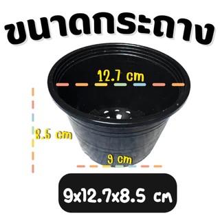 ถ้วยปลูก 5 นิ้ว กระถางปลูกสีดำขนาด 5 นิ้ว (**50ใบ**)