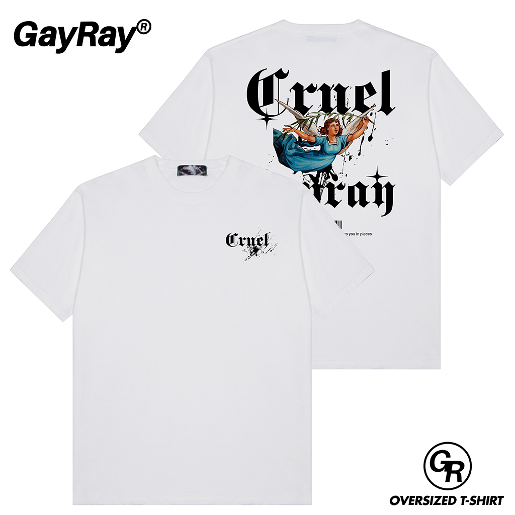 GayRay ⎰cruel⎱  เสื้อยืดโอเวอร์ไซส์ Cotton 100% นุ่่ม ใส่สบาย