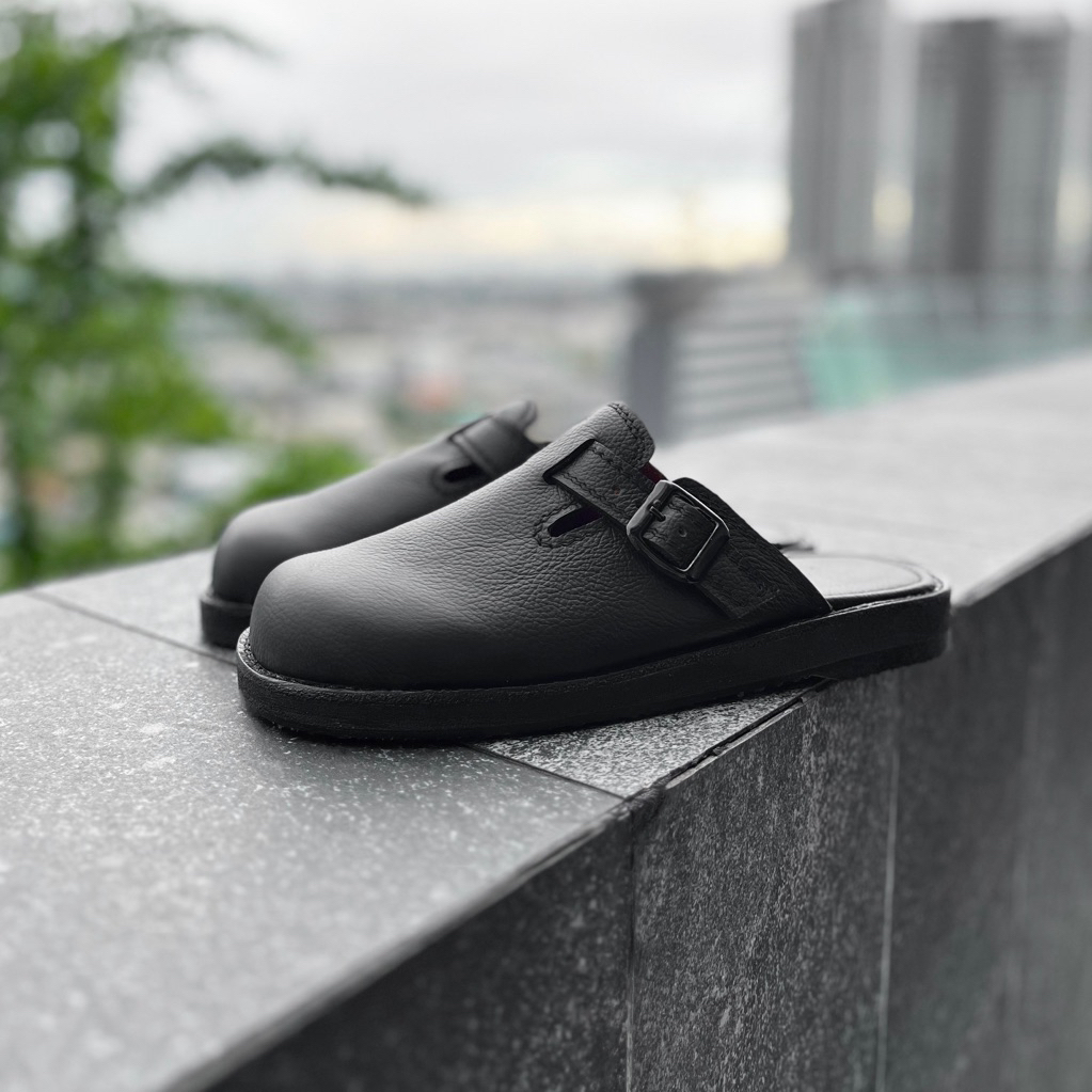 Annette 01 สีดำ รองเท้าหนังวัวแท้ UNISEX แฮนด์เมด