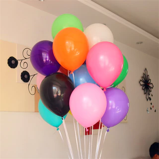 ลูกโป่งสีพื้น ขนาด 6-12นิ้ว (แพ็คละ10ใบ) หนา ไม่แตกง่าย ส่งจากไทย