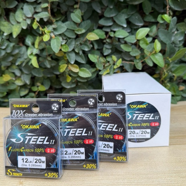 FLUORO CARBON STEEL 20 M.เอ็นตกปลาOKAWA ของแท้ 100% สายเอ็นเพิ่ม UV30% เพิ่มความยืดหยุ่น ราคา ถูกที่สุด ดีลบีเคเค แกลเลอรีภาพที่ 3